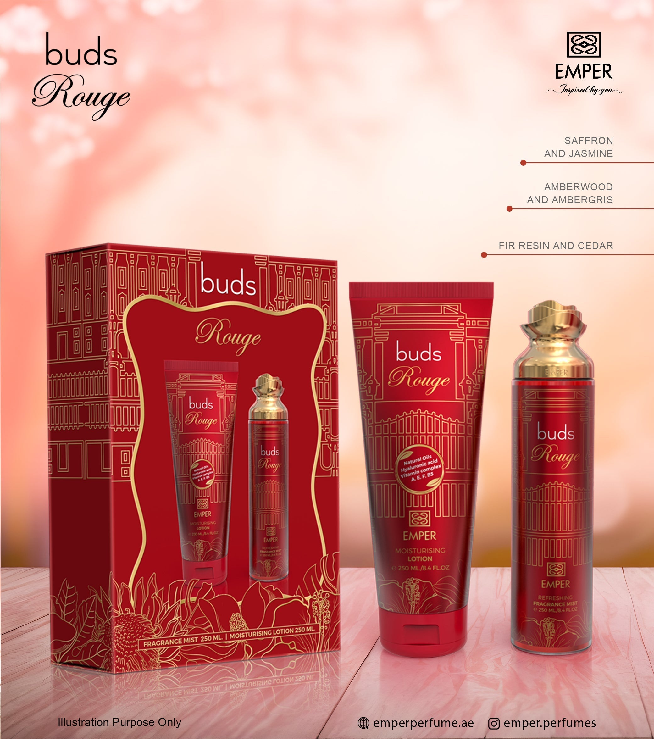 2 in 1 Gift Set Buds Rouge - Emper Perfumes
