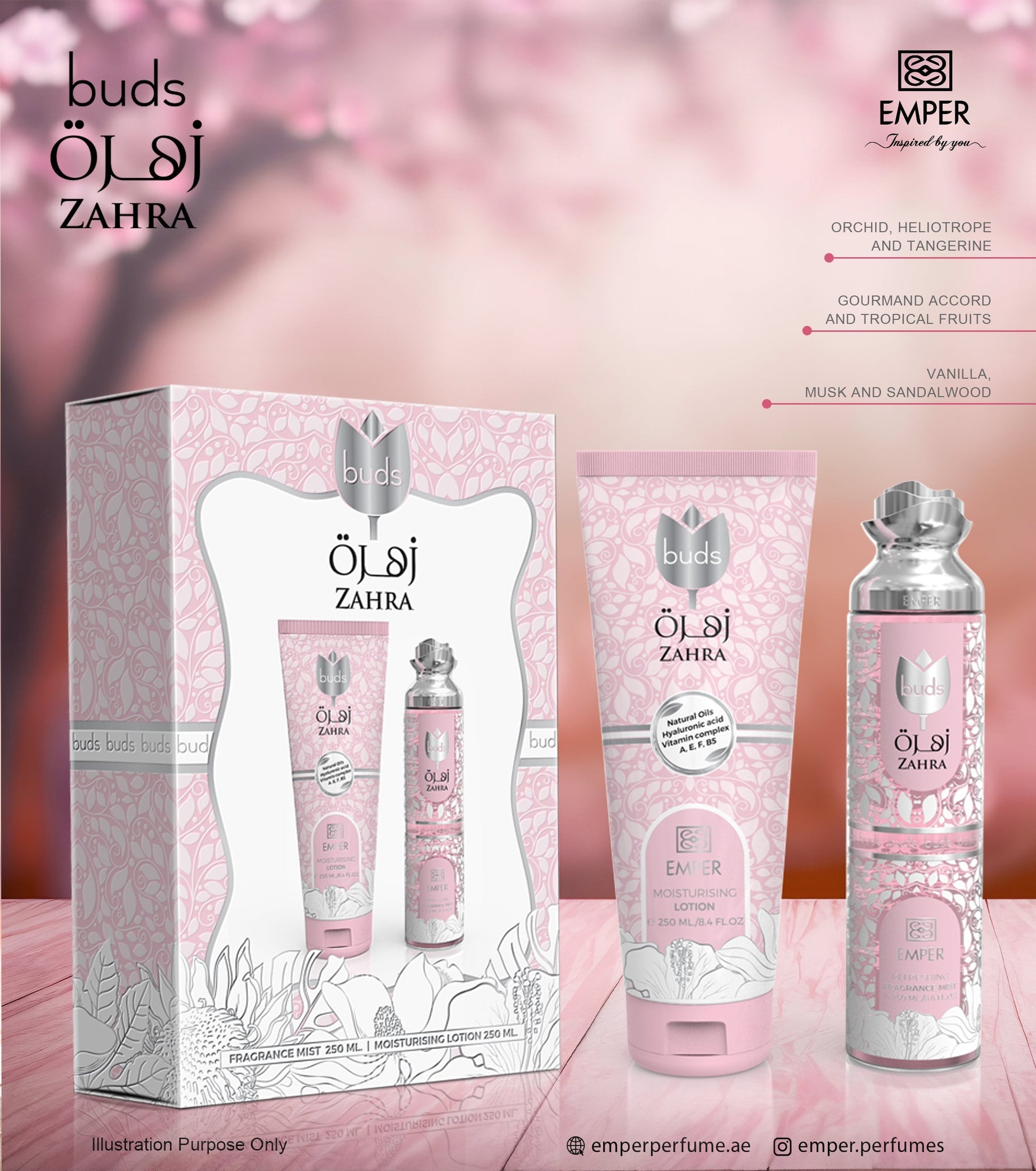 2 in 1 Gift Set Buds Zahra - Emper Perfumes